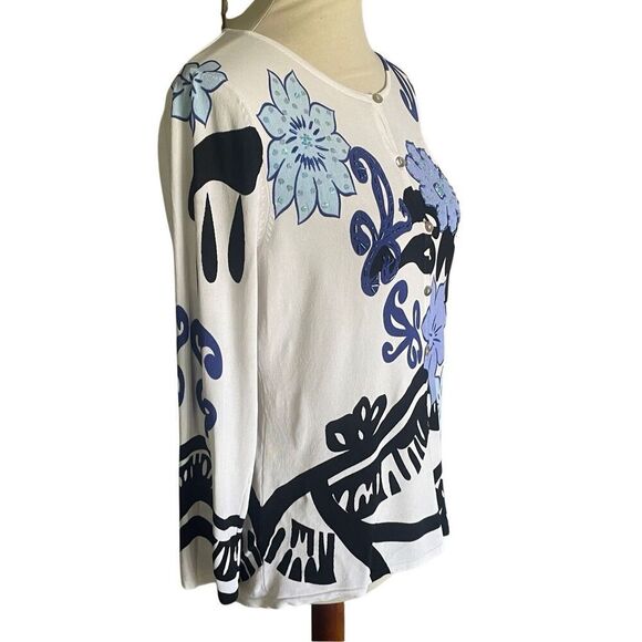 VENUE Abstract Floral Sequin Embellished Cardigan Size Large - Picture 3 of 9